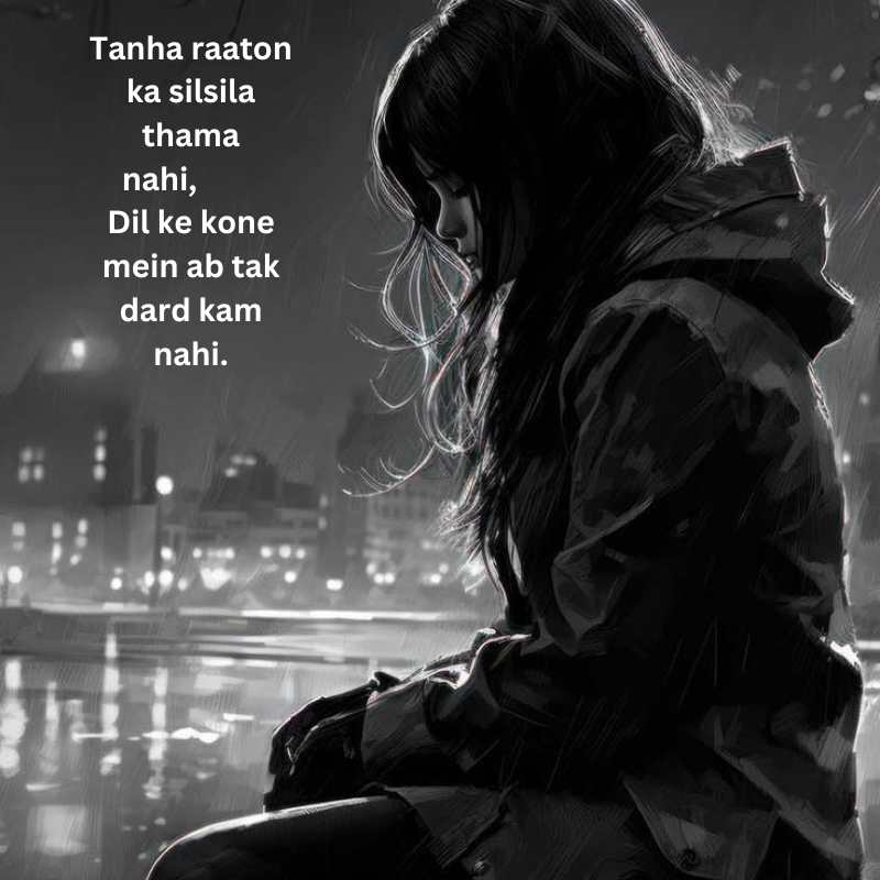 sad Alone Shayari in English Hindi 2 Line grls boy16