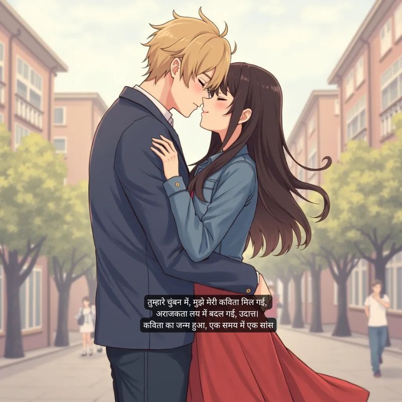 romantic kiss shayari in hindi