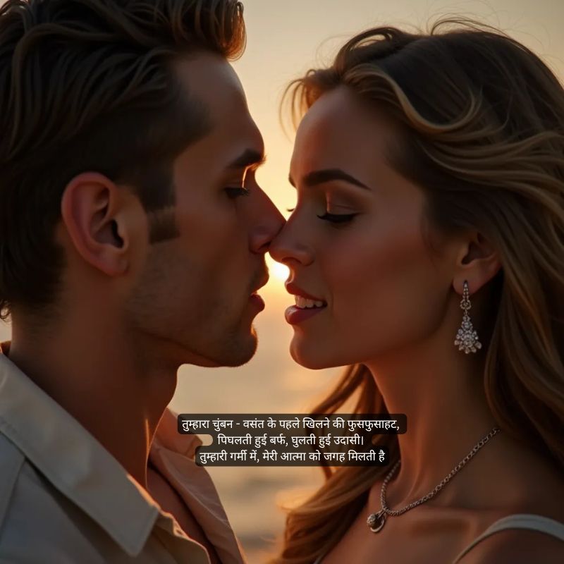 romantic kiss shayari in hindi