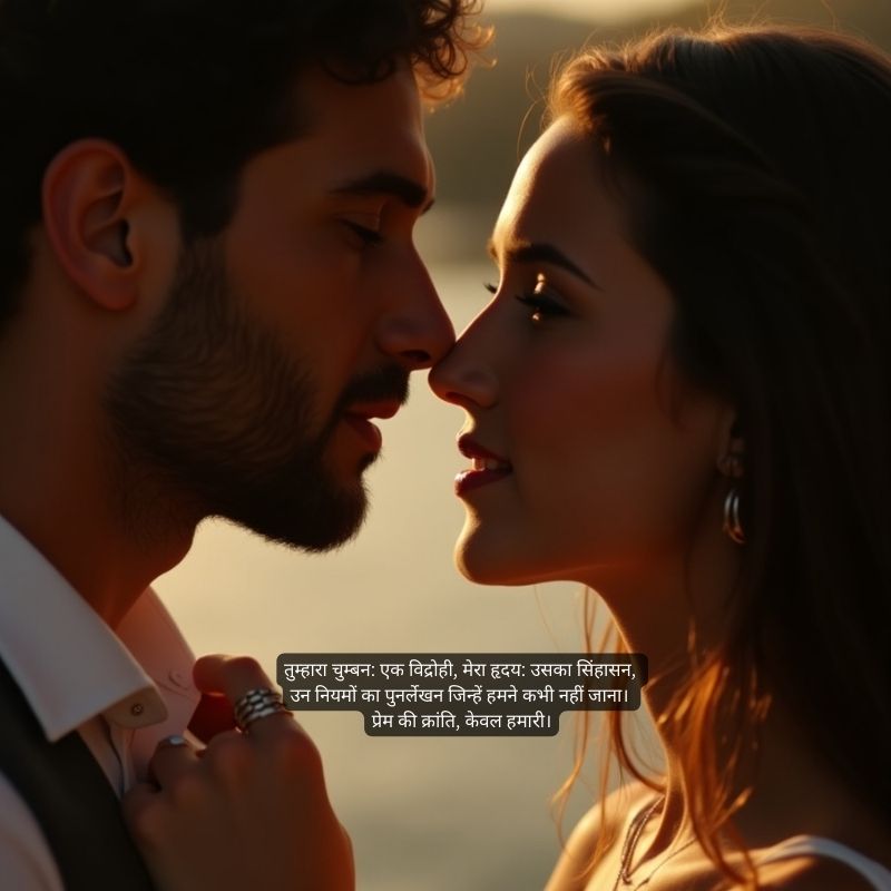 romantic kiss shayari in hindi