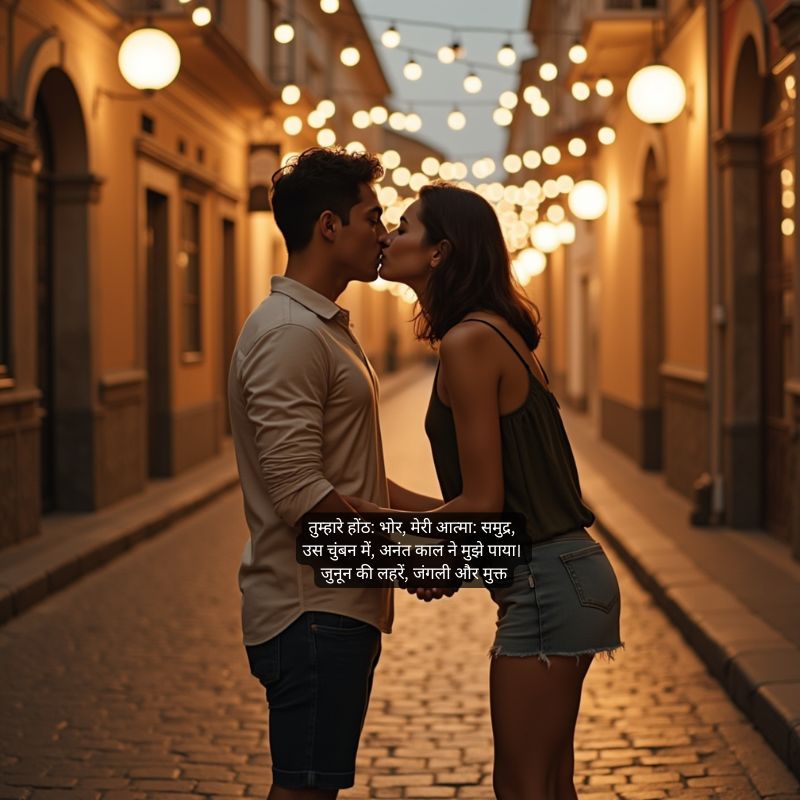 romantic kiss shayari in hindi