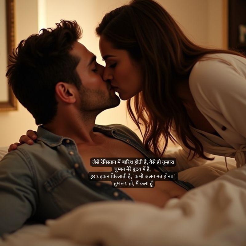 romantic kiss shayari in hindi
